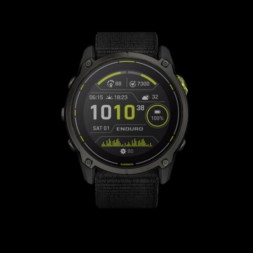 Sporthorloge GARMIN Enduro™ 3 Carbon Grey DLC-titanium met zwarte nylon UltraFit band