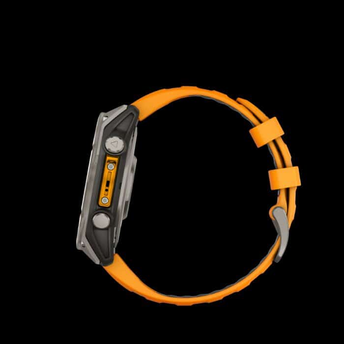 Sporthorloge fēnix® 8 - 47 mm, AMOLED, Sapphire, Titanium Spark orange/graphite siliconen band