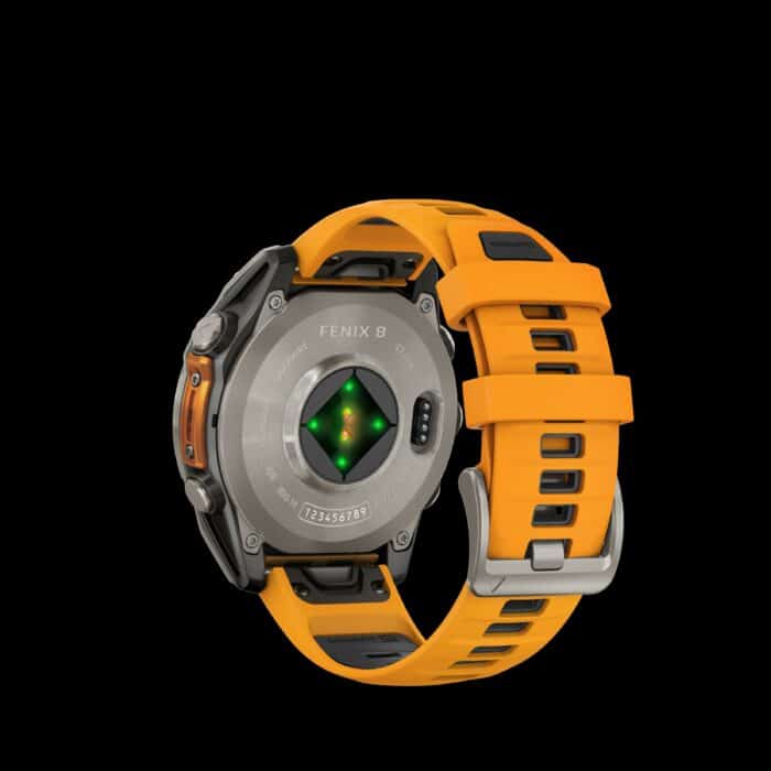 Sporthorloge fēnix® 8 - 47 mm, AMOLED, Sapphire, Titanium Spark orange/graphite siliconen band