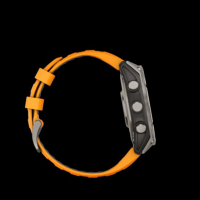 Sporthorloge fēnix® 8 - 47 mm, AMOLED, Sapphire, Titanium Spark orange/graphite siliconen band