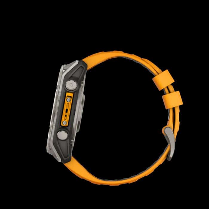 Sporthorloge fēnix® 8 - 51 mm, AMOLED Sapphire, Titanium met Spark orange/graphite sil band