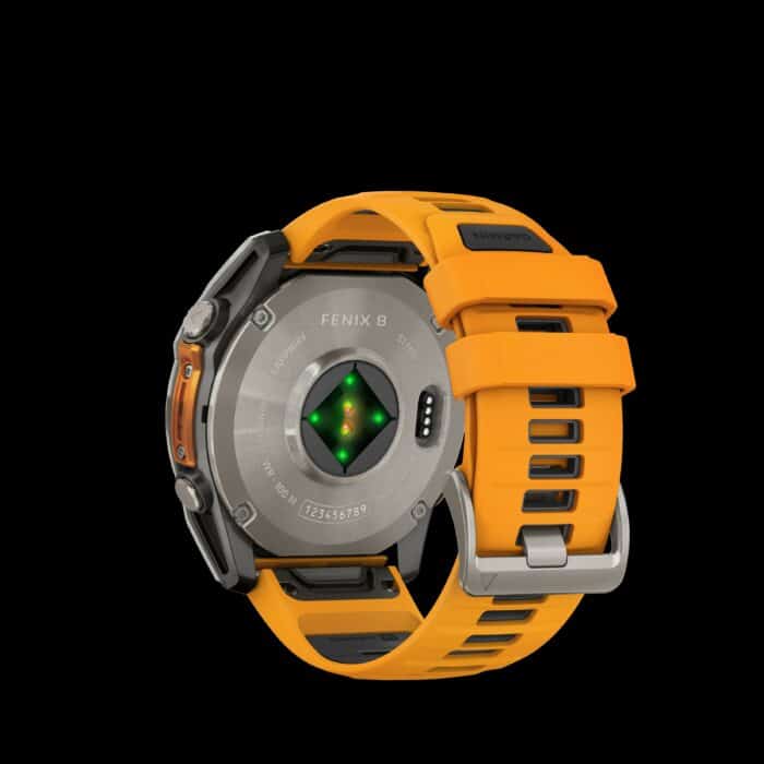 Sporthorloge fēnix® 8 - 51 mm, AMOLED Sapphire, Titanium met Spark orange/graphite sil band