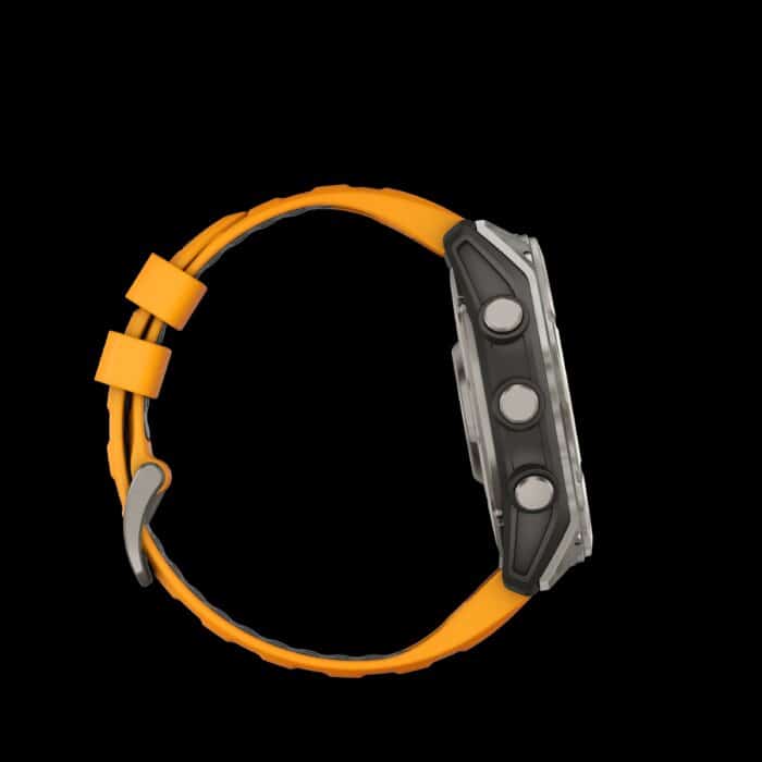 Sporthorloge fēnix® 8 - 51 mm, AMOLED Sapphire, Titanium met Spark orange/graphite sil band